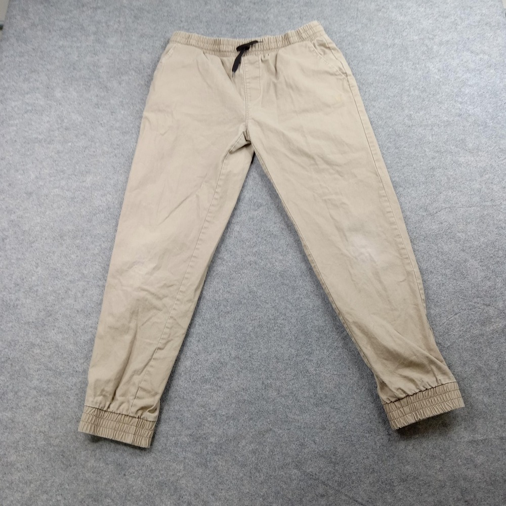 Hurley Pants Boys 12 Khaki Tan Jogger Chino Elastic Waist Cotton‎ Casual